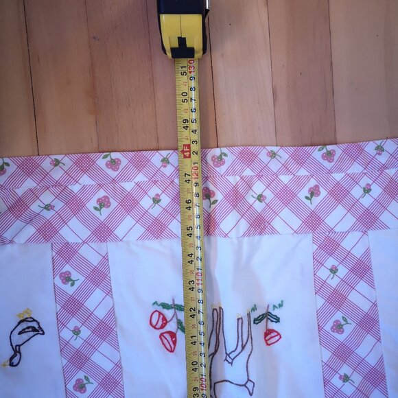 Handmade 35"x 48" Baby Quilt w/ Embroidered Squares Nursery Rhymes Pink & White - Picture 3 of 10